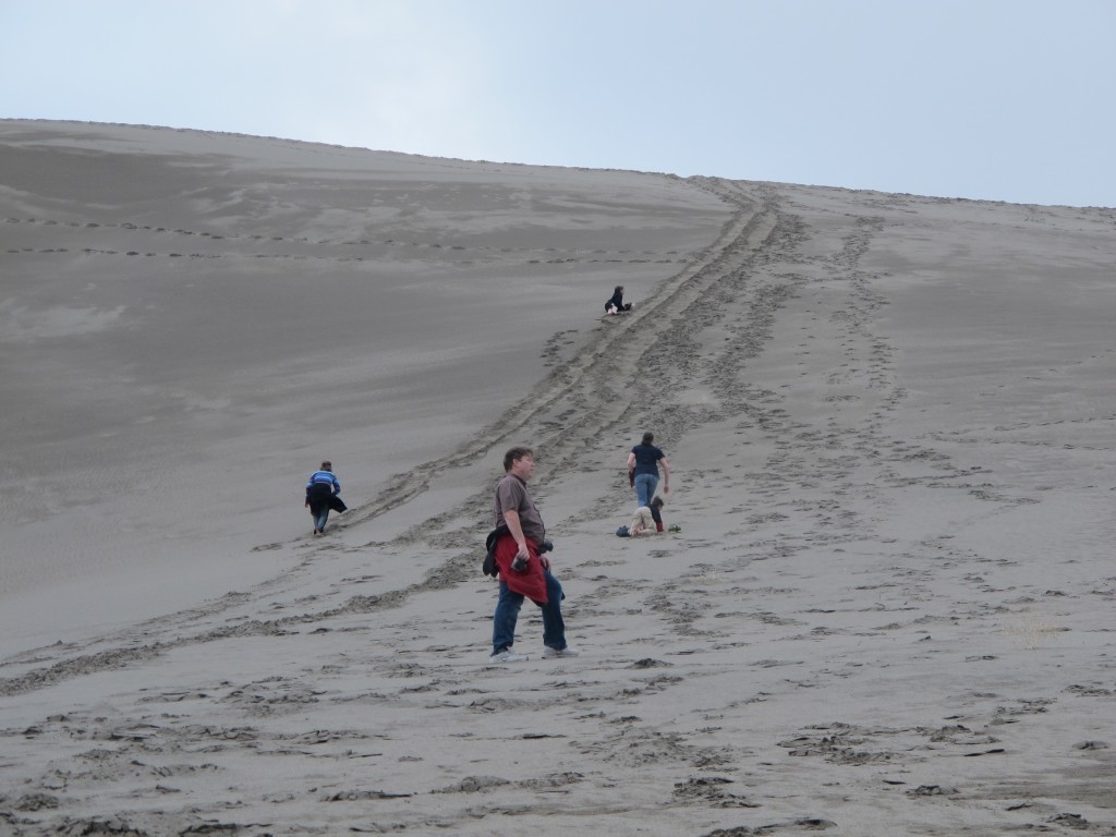 Climbing the sand dune